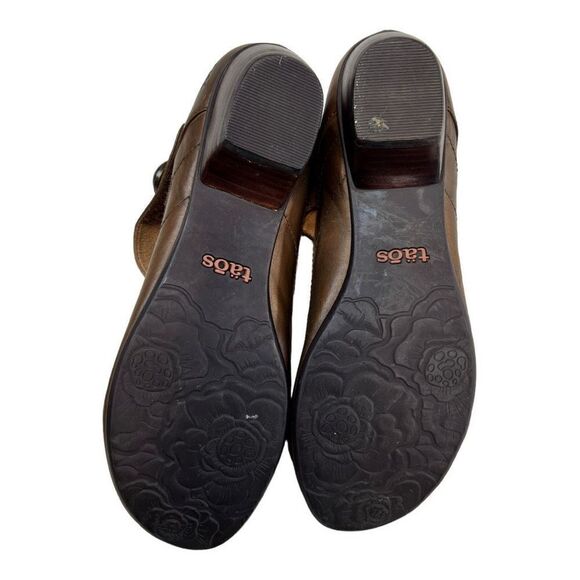 Taos Women's Slip-On Samba Leather Mary Jane Heeled Shoes Light Brown Size 9 - Picture 7 of 10